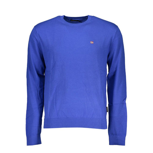 Napapijri Chic Blue Crew Neck Embroidered Sweater