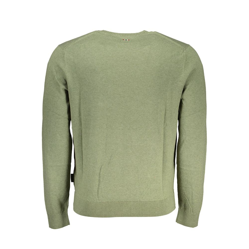 Napapijri Chic Green Crew Neck Cotton Sweater