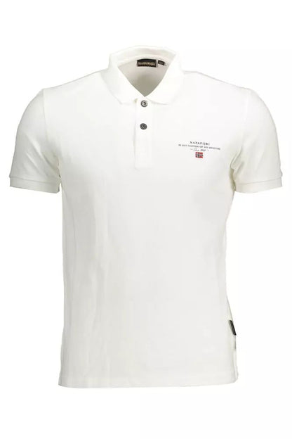 Napapijri Elegant White Embroidered Polo Shirt