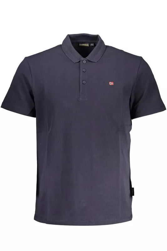 Napapijri Chic Blue Cotton Polo With Emblematic Detail