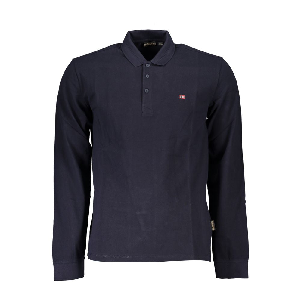 Napapijri Elegant Long-Sleeved Blue Polo for Men