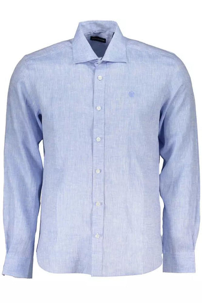 North Sails Elegant Light Blue Linen Shirt