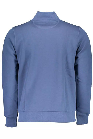 North Sails Blue Zippered Sweatshirt with Logo Design