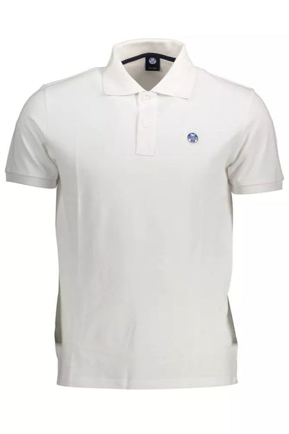 North Sails Elegant White Cotton Polo With Logo Detail