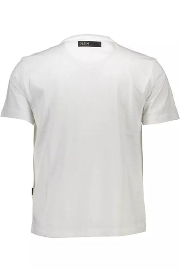 Plein Sport Elevated White Cotton Tee with Signature Details