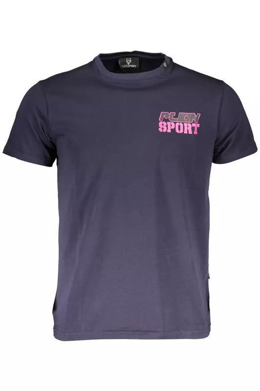 Plein Sport Electric Blue Cotton Tee with Edgy Print