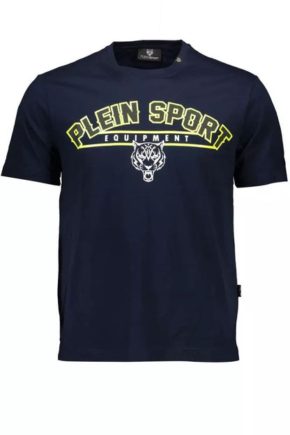 Plein Sport Sleek Blue Cotton Crew Neck Tee