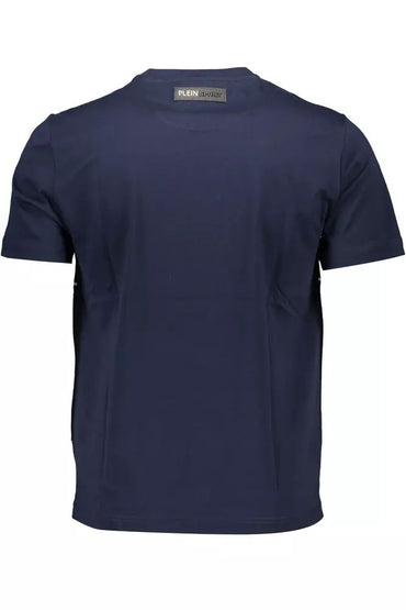 Plein Sport Electrify Blue Crew Neck Tee with Logo Accent