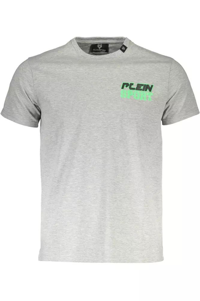 Plein Sport Sleek Gray Crew Neck Cotton Tee