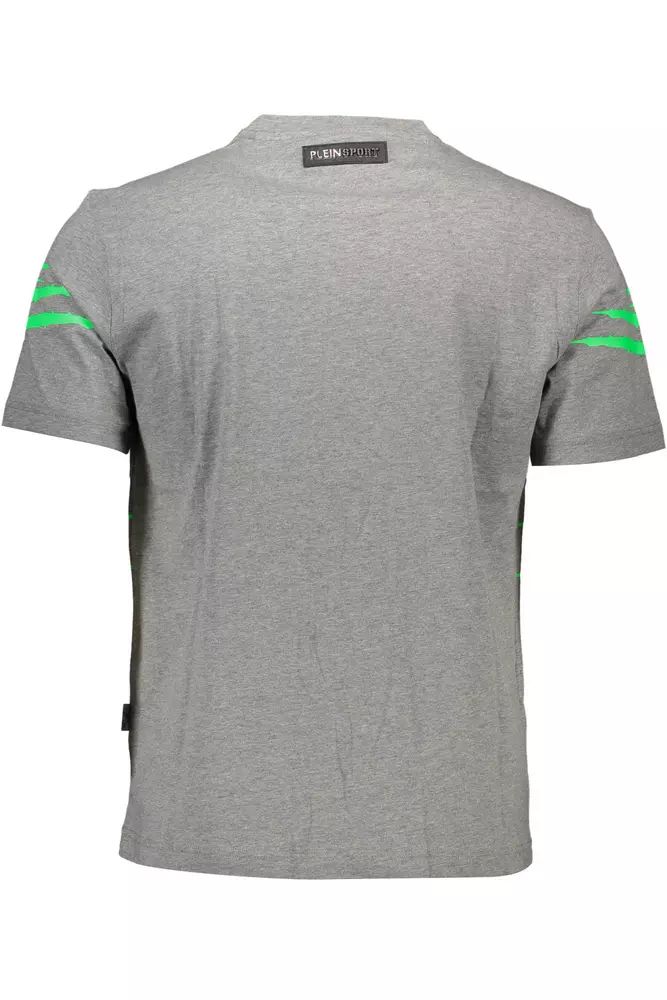 Plein Sport Sleek Gray Crew Neck Designer Tee