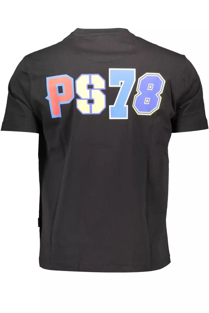 Plein Sport Sleek Black Cotton T-Shirt with Iconic Prints