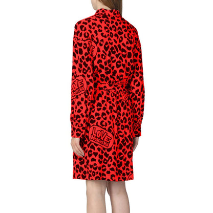 Love Moschino Rotes Viskosekleid