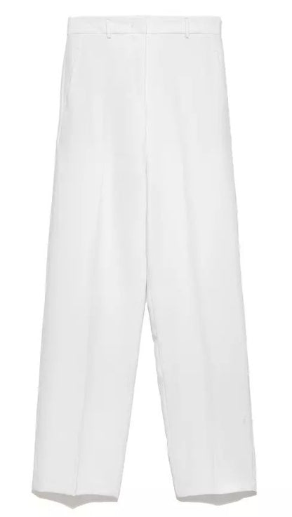 Hinnominate Elegant White Straight Trousers with Pockets