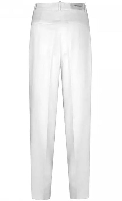 Hinnominate Elegant White Straight Trousers with Pockets