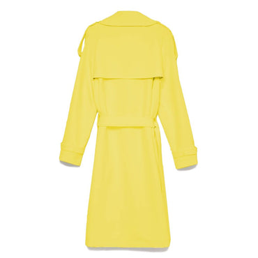 Hinnominate Elegant Double-Breasted Trench Coat in Yellow