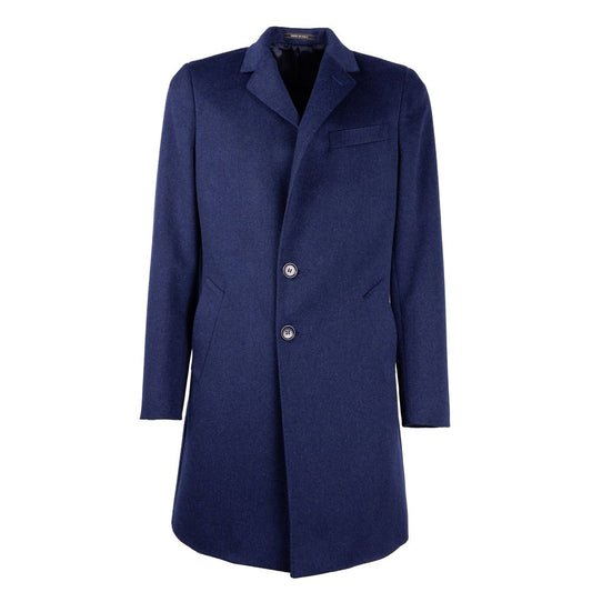 Hergestellt in Italien. Blaue Vergine-Wolljacke