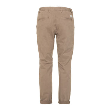 Fred Mello Beige Cotton Blend Casual Pants for Men