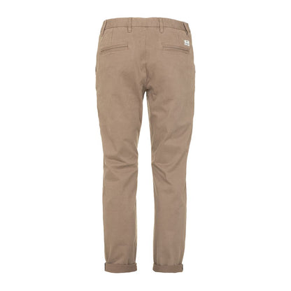 Fred Mello Beige Cotton Blend Casual Pants for Men