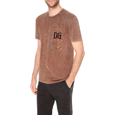 Dolce & Gabbana Embroidered Cotton Splatter Tee