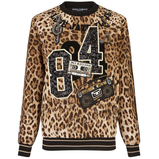 Dolce & Gabbana Embellished Leopard Print Sweatshirt