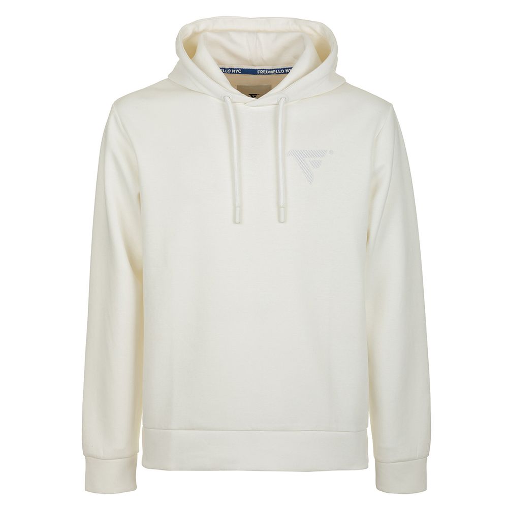 Fred Mello Elegant White Cotton Blend Hoodie