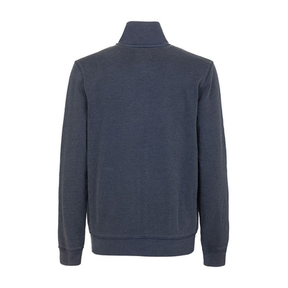 Fred Mello Chic Blue Cotton Blend Zipper Sweatshirt