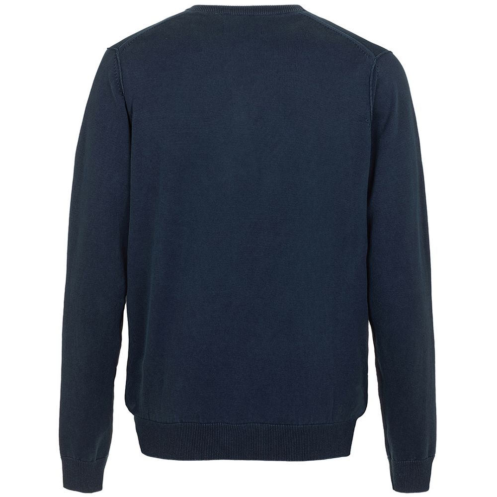 Fred Mello Chic V-Neck Cotton Sweater in Blue