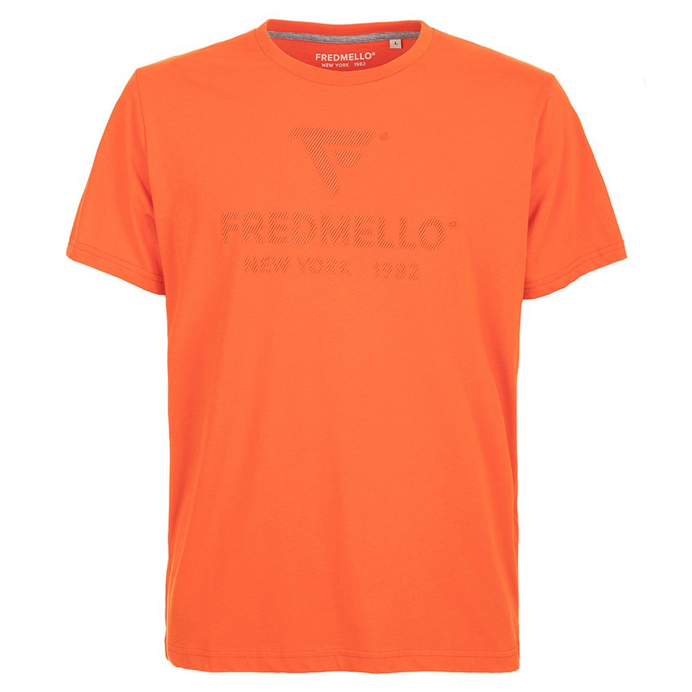 Fred Mello Vibrant Orange Logo Tee for Men