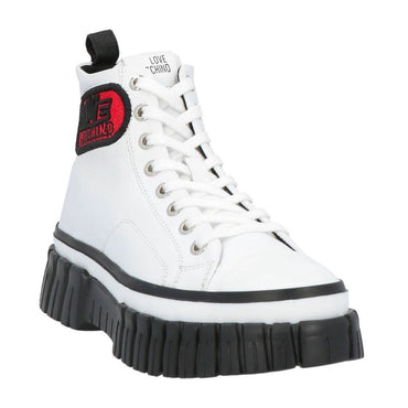 Love Moschino Sneaker aus weißem Leder