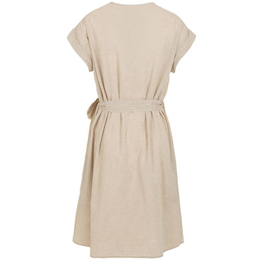 Fred Mello Chic Beige Sleeveless Denim Dress