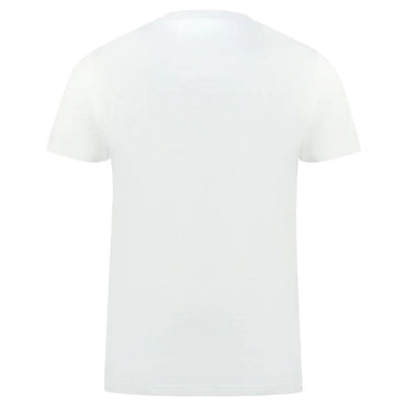 Aquascutum Classic White Cotton Logo Tee with Flag Detail