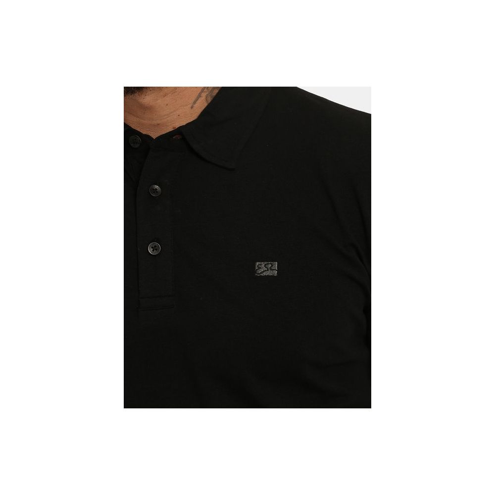 Yes Zee Sleek Black Polo with Stretch Comfort