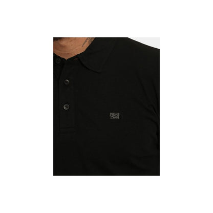 Yes Zee Sleek Black Polo with Stretch Comfort