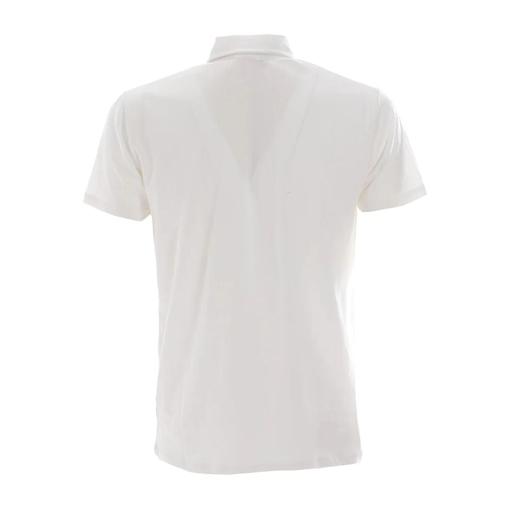 Yes Zee Elegant White Cotton Stretch Polo