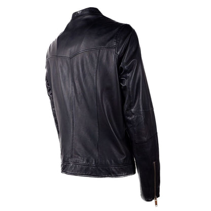 Emilio Romanelli Black Leather Jacket