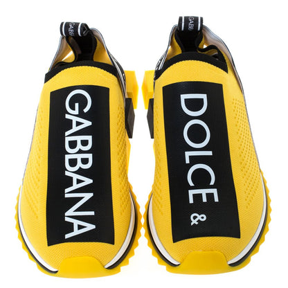 Dolce & Gabbana Chic Logo-Print Stretch Sneakers in Vibrant Yellow