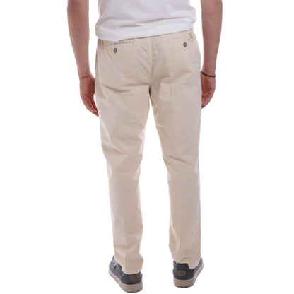 Yes Zee Chic Beige Regular Fit Cotton Trousers