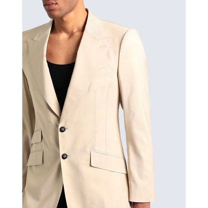 Dolce & Gabbana Beige Wool E Silk Blazer