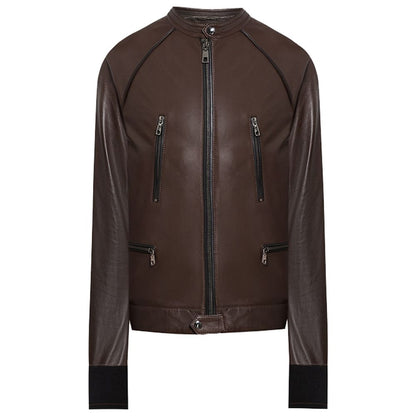 Dolce & Gabbana Brown Leather Di Lambskin Jacket