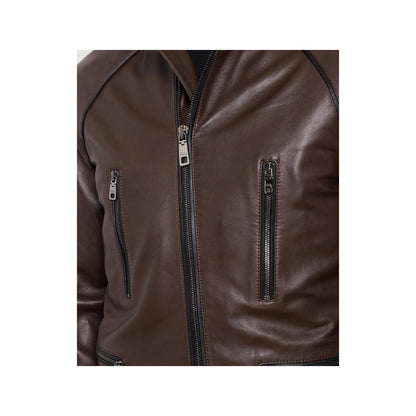 Dolce & Gabbana Brown Leather Di Lambskin Jacket