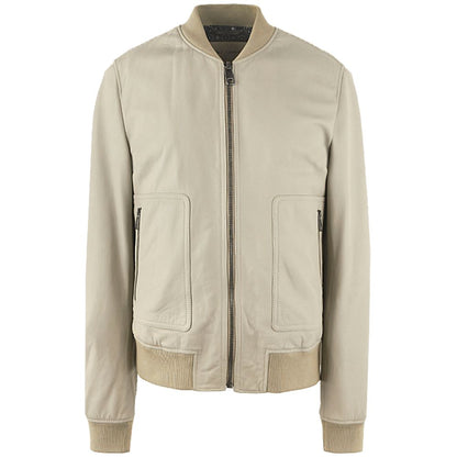 Dolce & Gabbana Beige Leather Di Lambskin Jacket