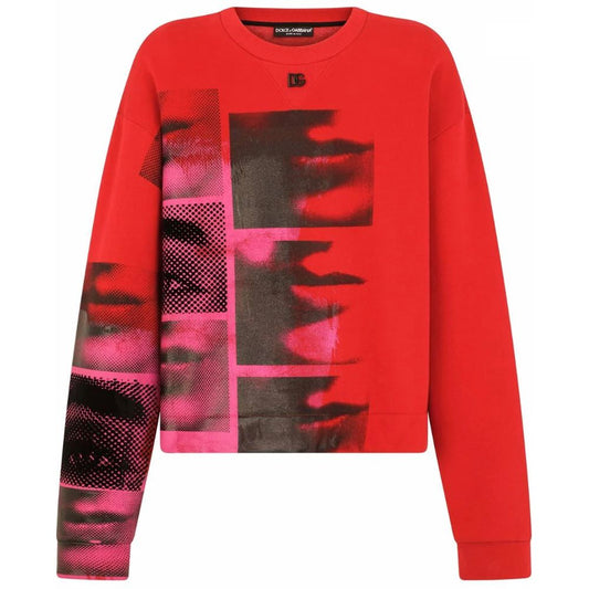 Dolce & Gabbana Red Cotton Sweater