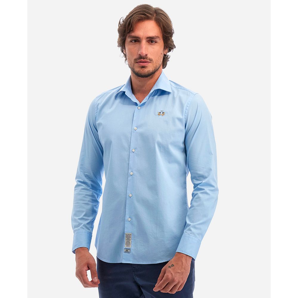 La Martina Light Blue Cotton Shirt