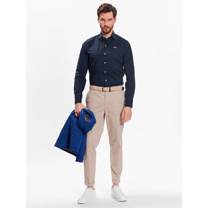 La Martina Blue Cotton Shirt