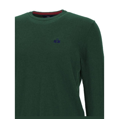 La Martina Green Cotton Sweater