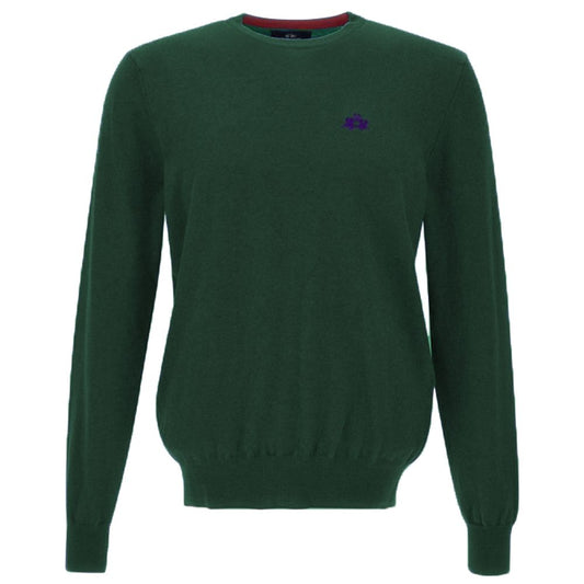 La Martina Green Cotton Sweater