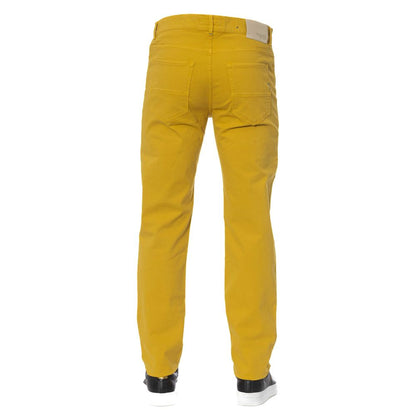 Trussardi Jeans Elegant Cotton Blend Yellow Trousers