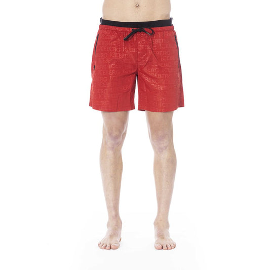 Iceberg Red Polyester Swimwear