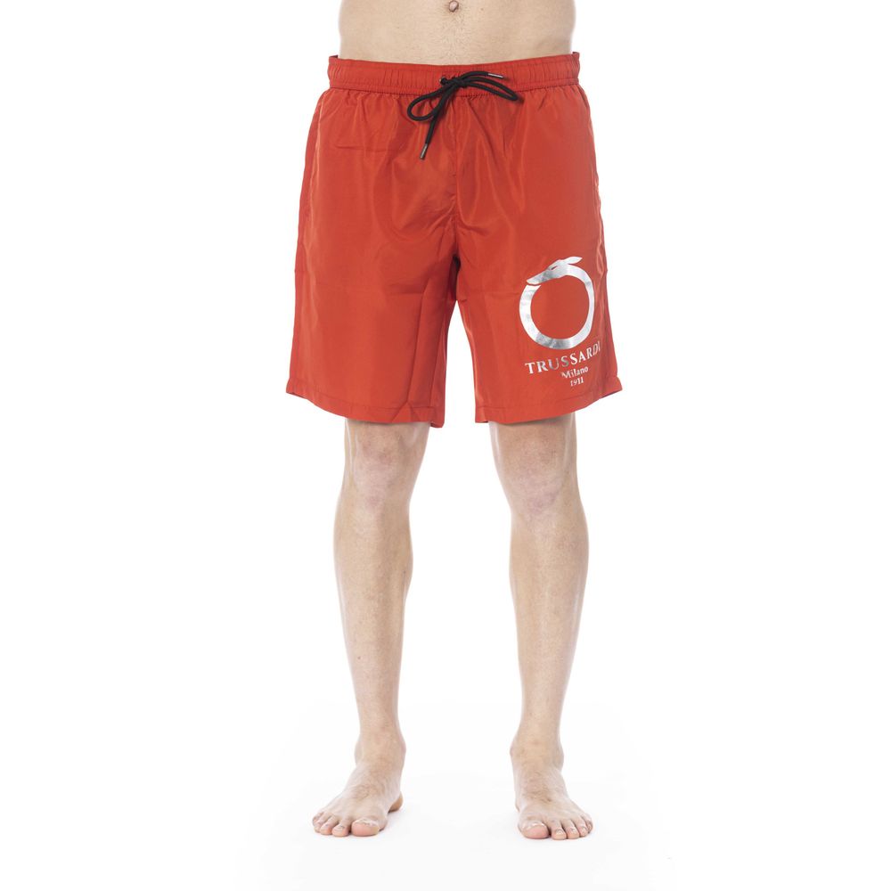 Trussardi Beachwear Red Polyester Swimwear