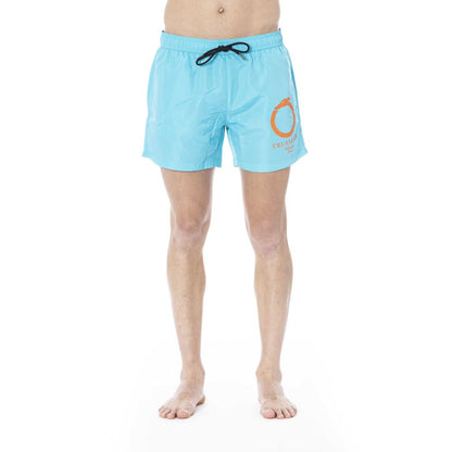 Trussardi Beachwear Light Blue Polyester Swimwear